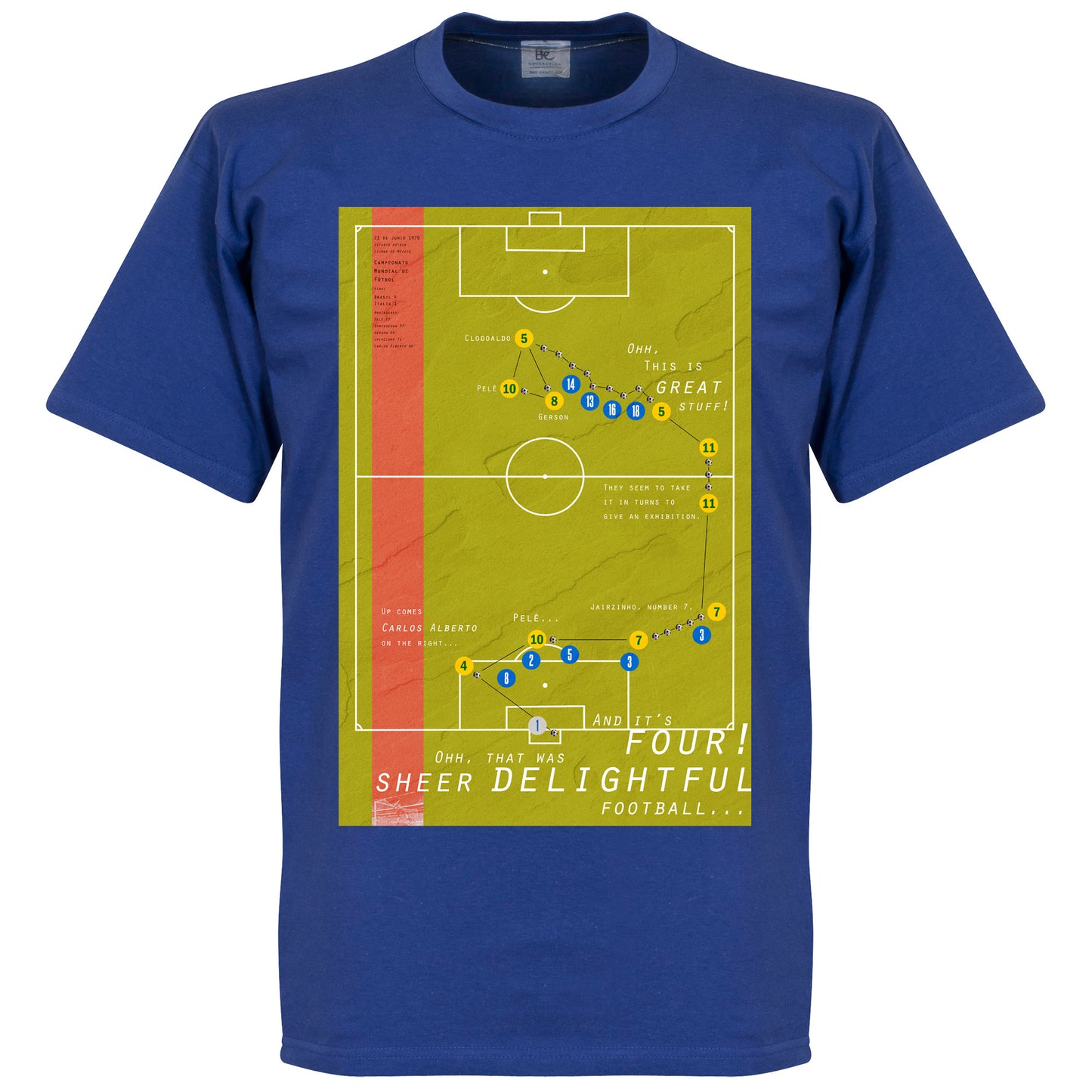 Pennarello Carlos Alberto 1970 Classic Goal T-Shirt - Royal