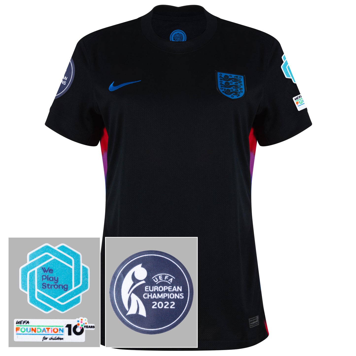 Nike England Women's Away Shirt 2025-2026 incl. UEFA Champions Titleholder Badge Set