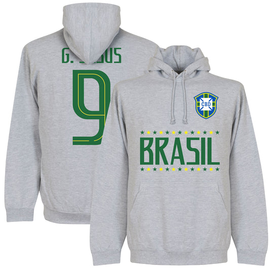 Brazil G. Jesus 9 Team Hoodie - Grey