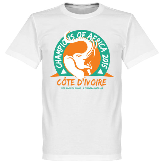 2015 Ivory Coast Champions of Africa T-Shirt 2 - White