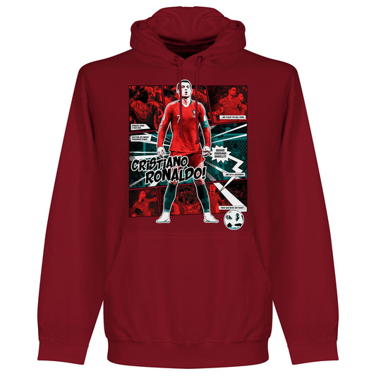 Ronaldo Comic Hoodie - Maroon
