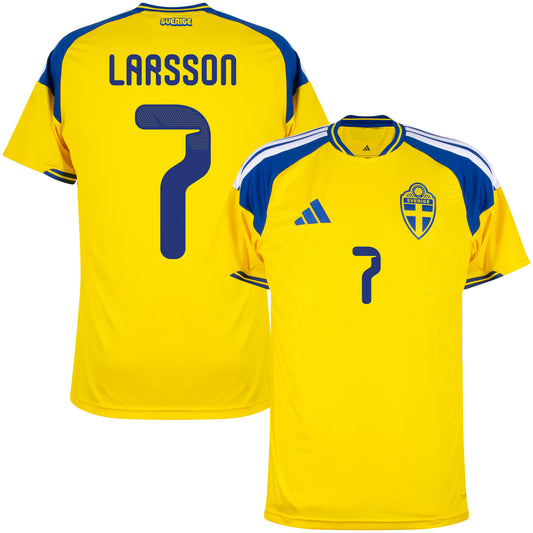 adidas Sweden Home Larsson 7 Shirt 2026-2027 (Official Printing)