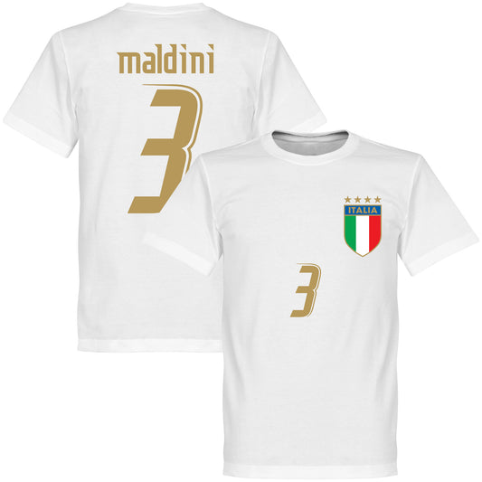 2006 Italy Maldini T-shirt - White