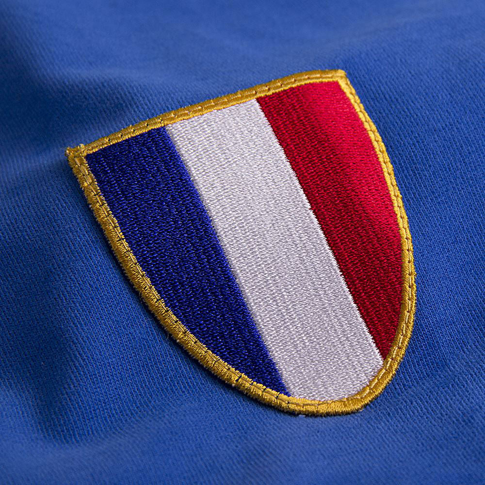 Copa France Olympics Platini 10 Retro Shirt 1968 (Retro Flock Printing)