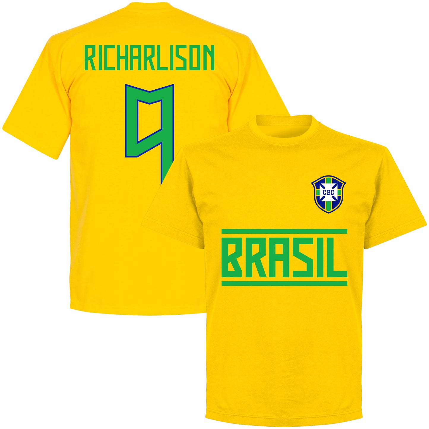 Brazil Richarlison 9 Team T-shirt - Yellow
