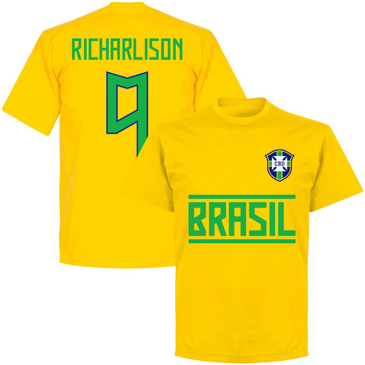 Brazil Richarlison 9 Team KIDS T-shirt - Yellow