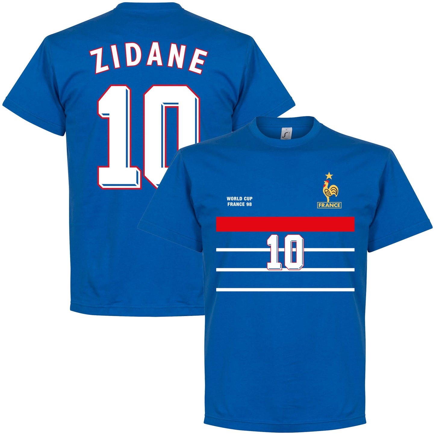 France Retro 1998 Zidane 10 T-shirt - Royal