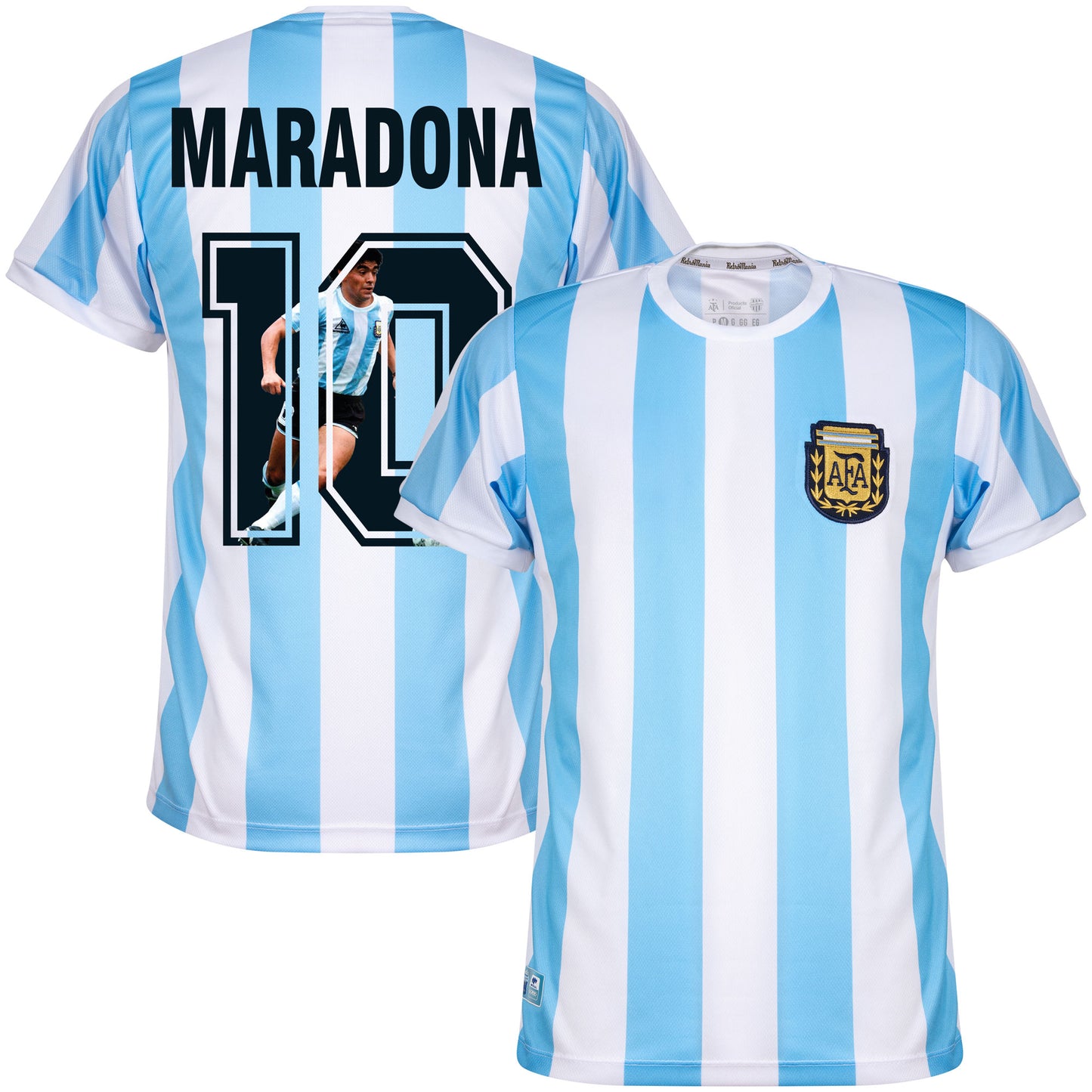 Argentina Home Retro Maradona 10 Shirt 1986 (Gallery Printing)
