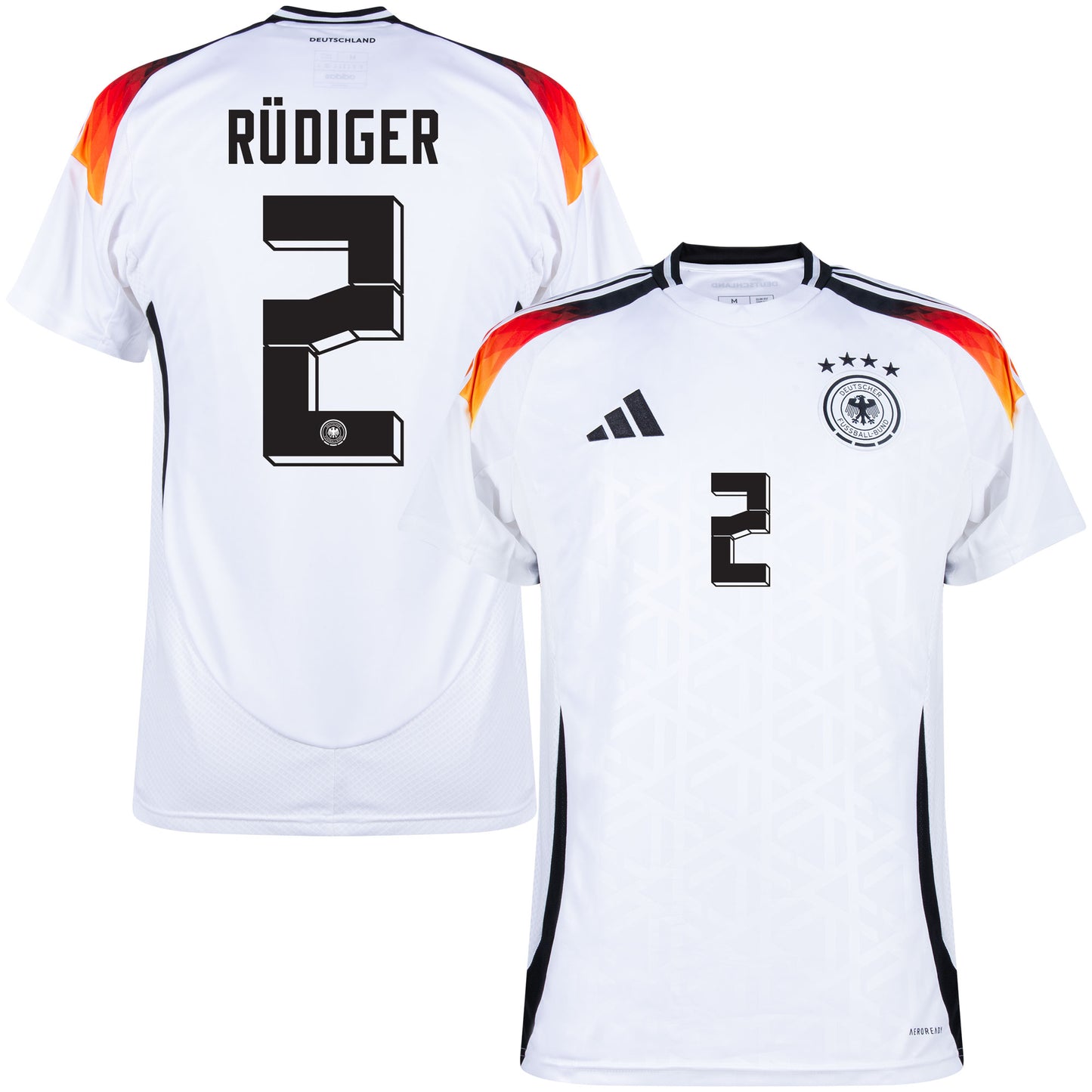 adidas Germany Home Rüdiger 2 Shirt 2024-2025 (Official Printing)