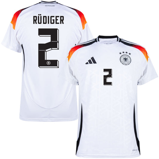 adidas Germany Home Rüdiger 2 Shirt 2024-2025 (Official Printing)