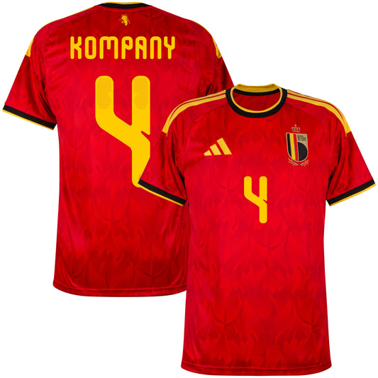 adidas Belgium Home Kompany 4 Shirt 2026-2027 (Official Printing)