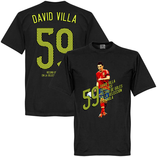 David Villa 59 Goals T-Shirt - Black