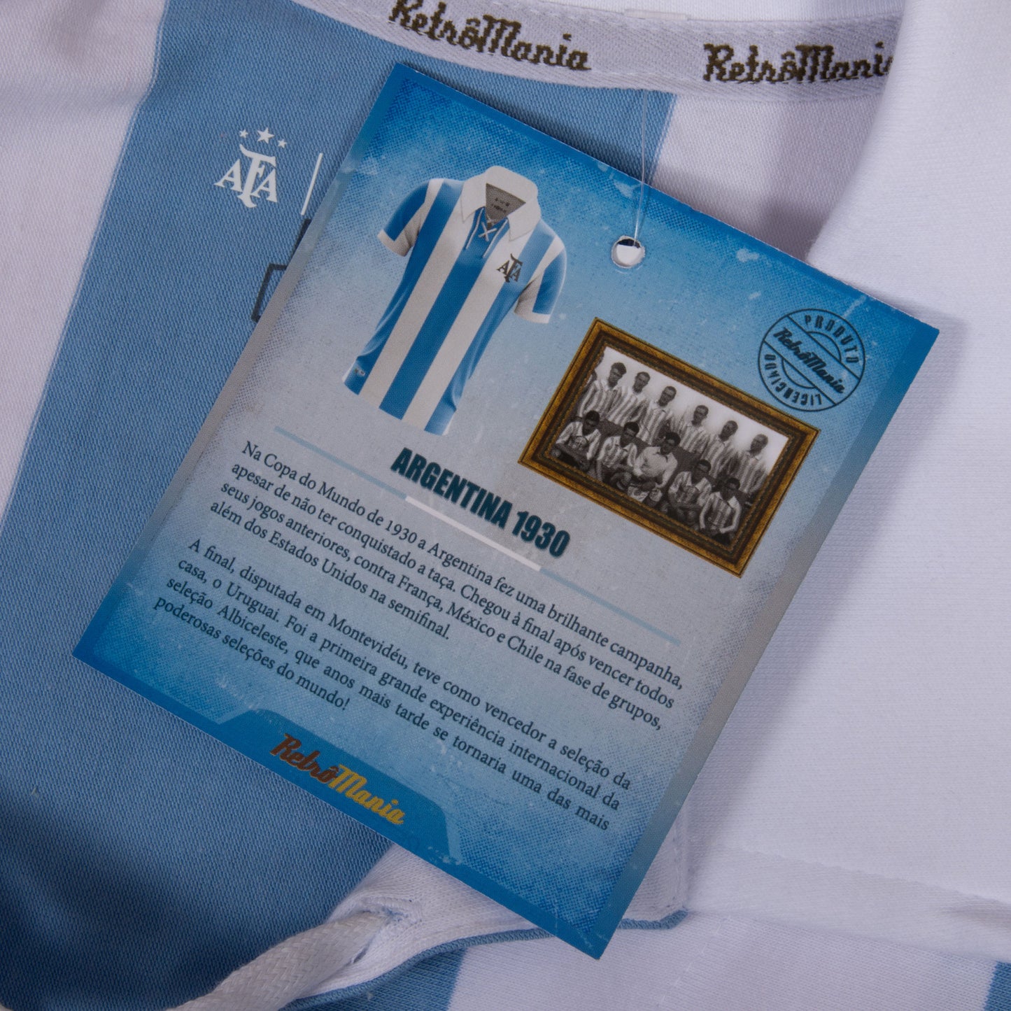 Argentina Home Retro No.10 Shirt 1930 (Retro Flock Printing)