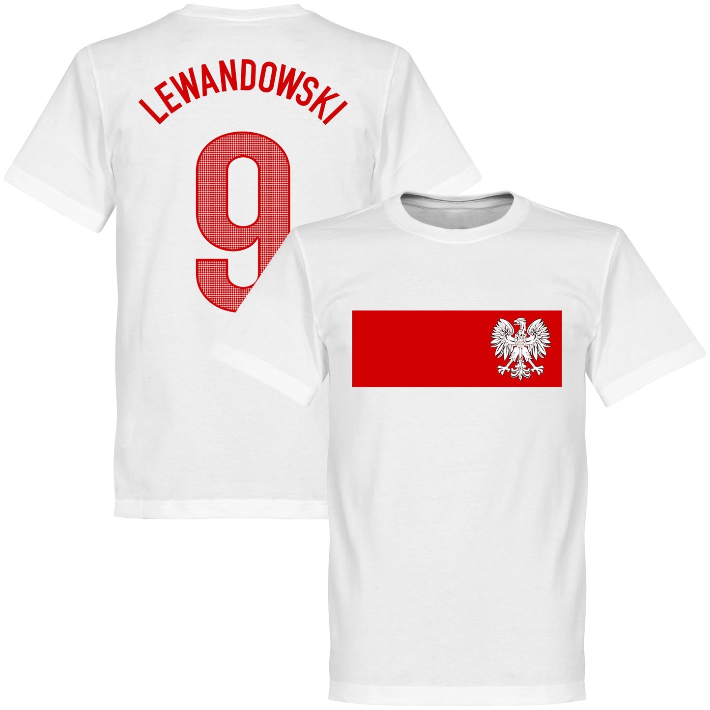 Poland Lewandowski 9 Banner KIDS T-Shirt - White