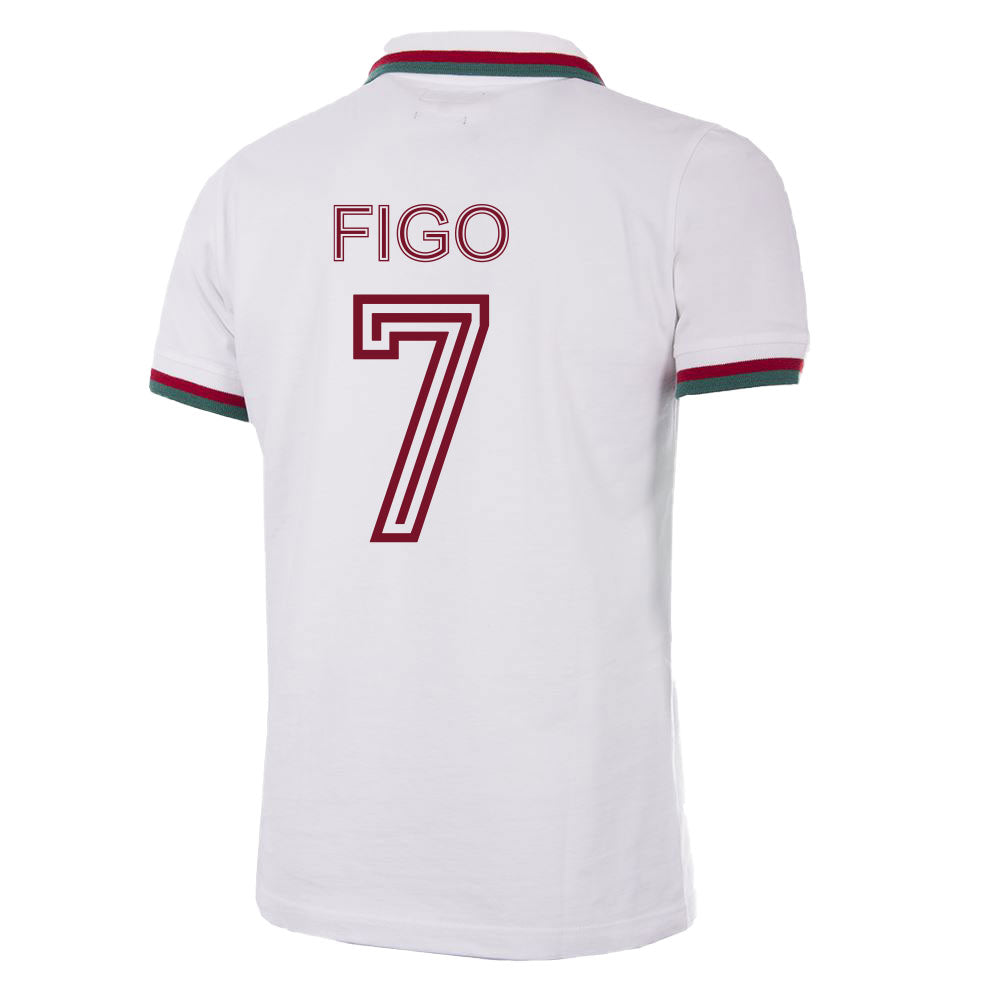 Copa Portugal Away Figo 7 Retro Shirt 1972-1973 (Retro Flock Printing)