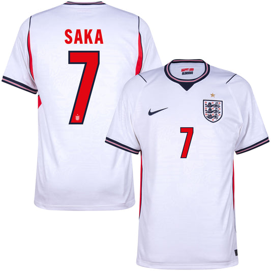 Nike England Home KIDS Saka 7 Shirt 2026-2027 (Official Printing)
