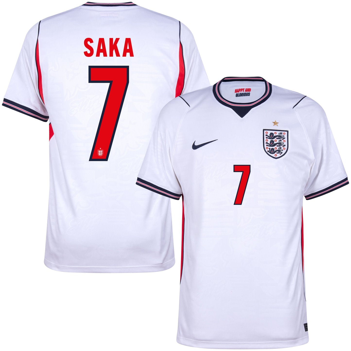 Nike England Home Saka 7 Shirt 2026-2027 (Official Printing)