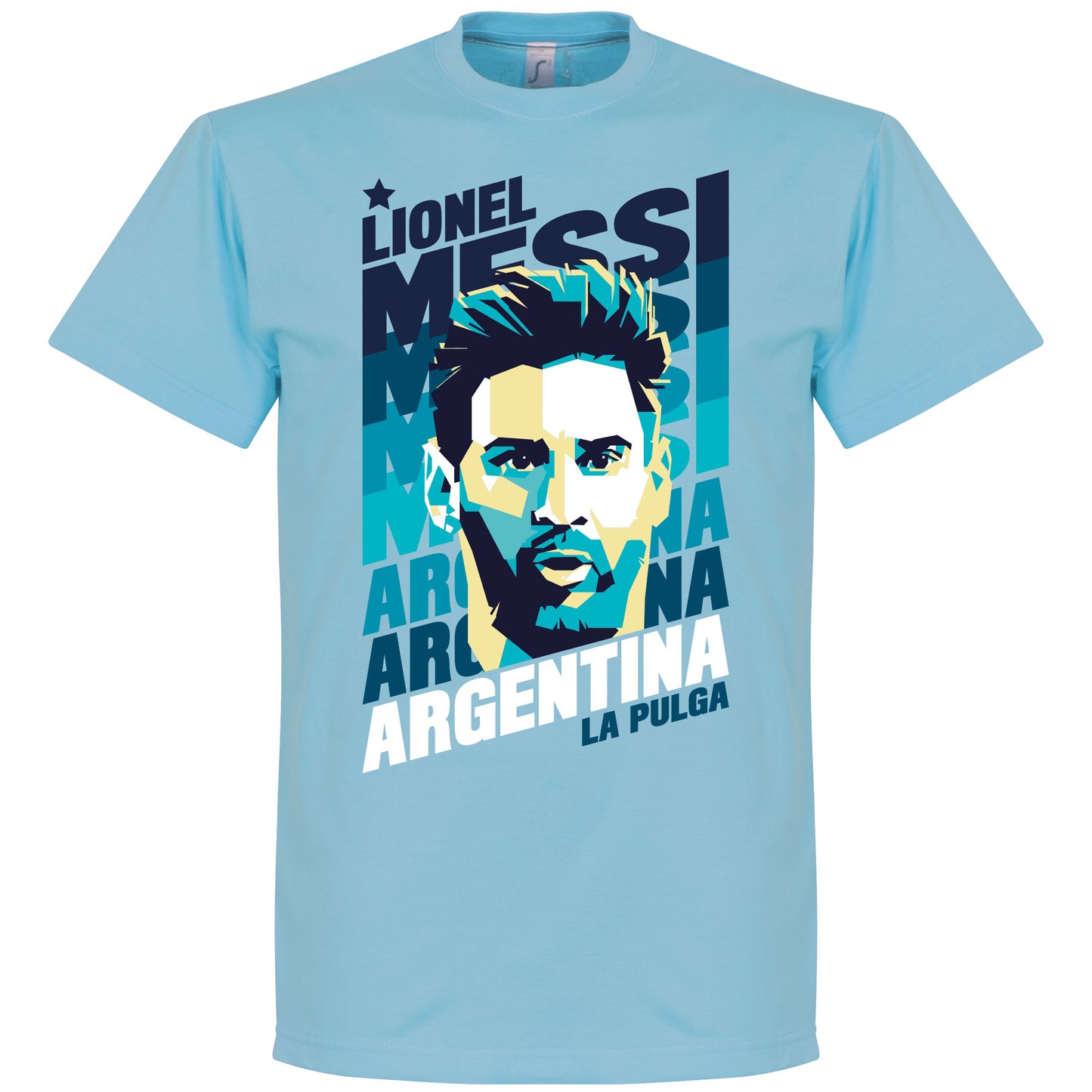 Messi Argentina Portrait KIDS T-Shirt - Sky