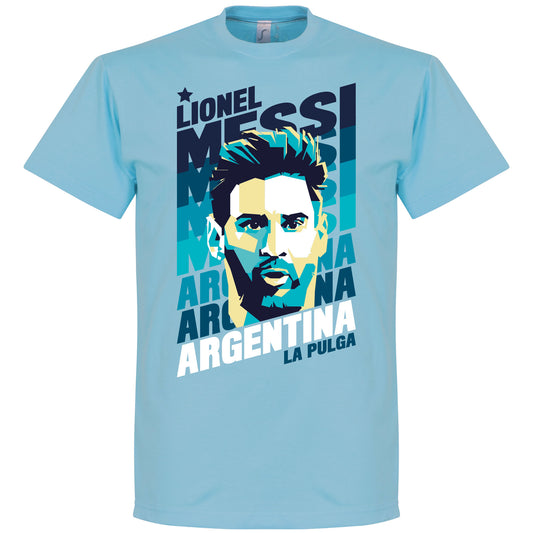 Messi Argentina Portrait KIDS T-Shirt - Sky