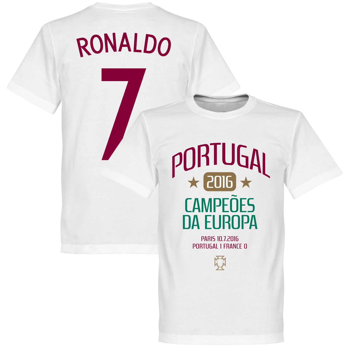 Portugal European Champions 2016 Ronaldo KIDS T-shirt - White