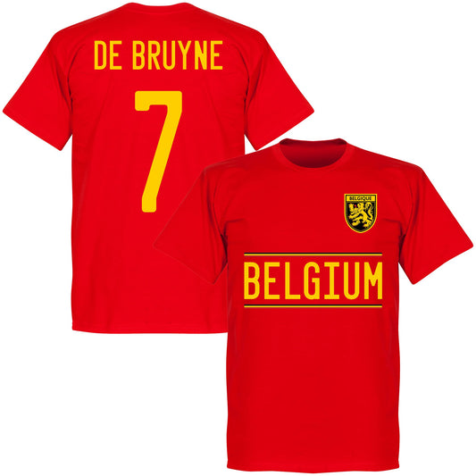 Belgium De Bruyne 7 Team T-shirt - Red
