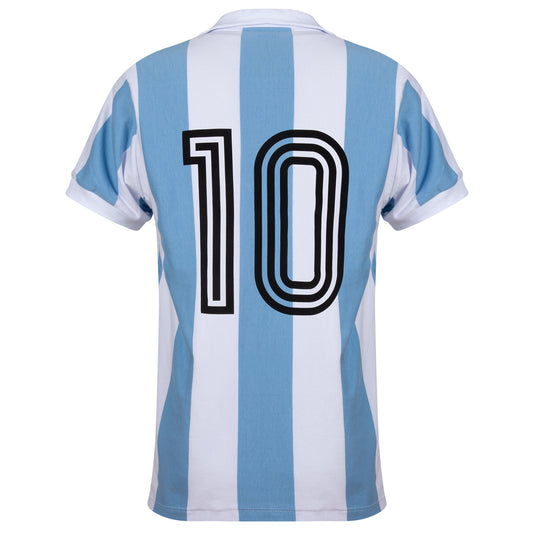 Argentina Home Retro No.10 Shirt 1930 (Retro Flock Printing)