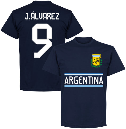 Argentina J.Álvarez 9 Team T-shirt - Navy