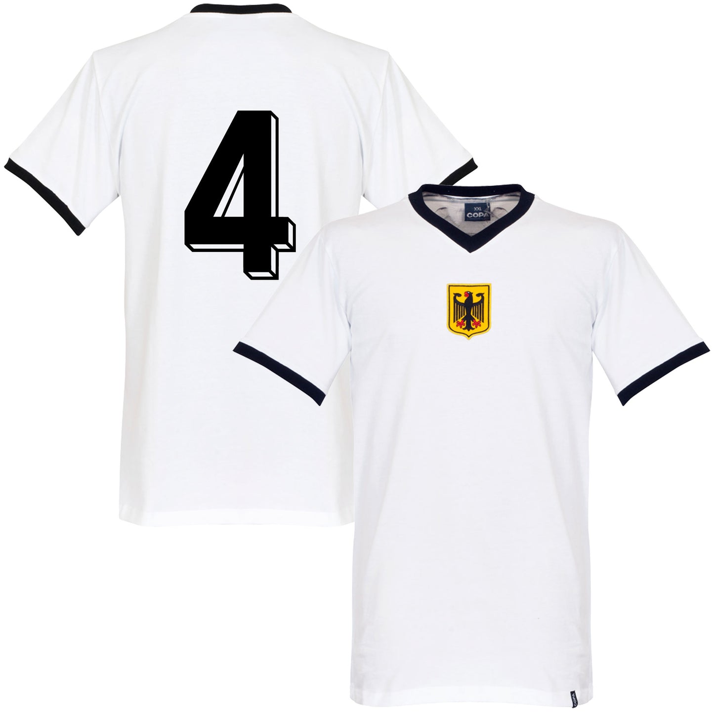 Copa West Germany No.4 Retro Shirt 1970's (Retro Flock Printing)