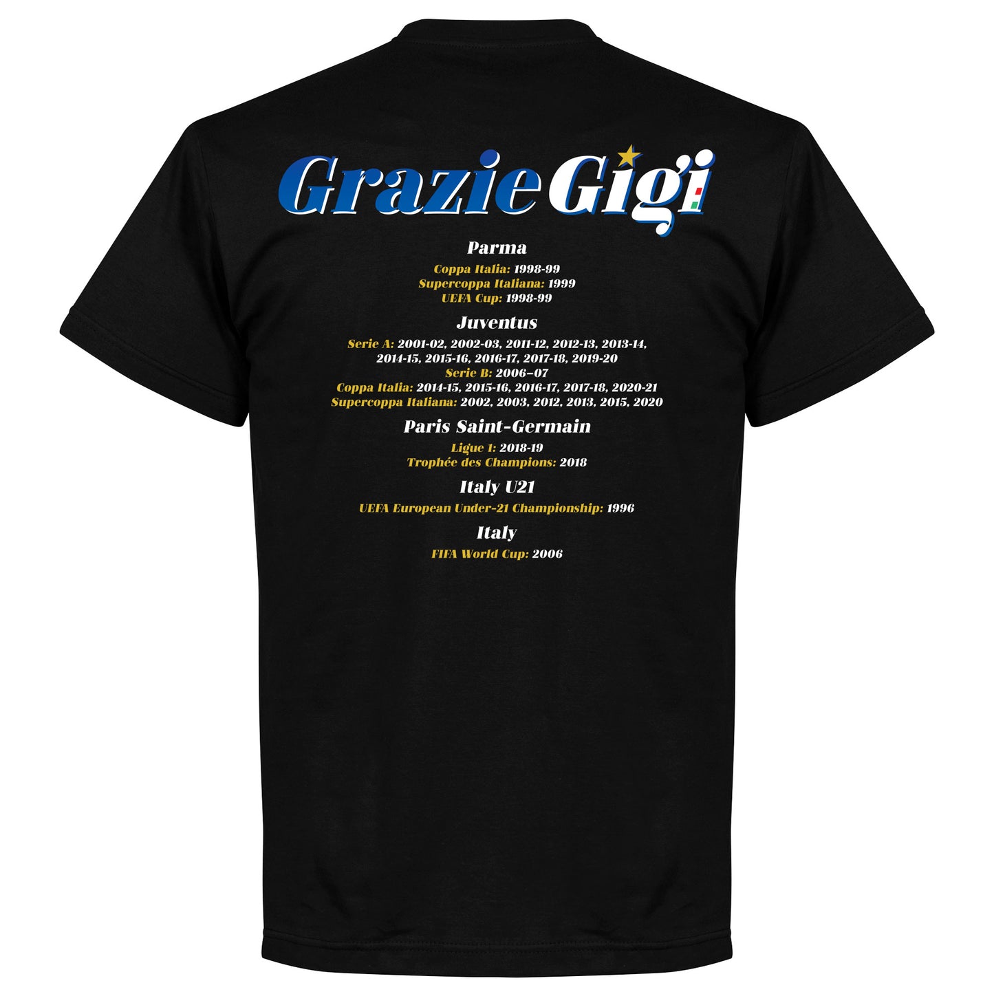 Grazie Gigi Honours T-shirt - Black