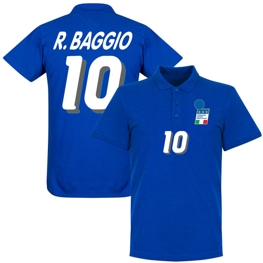 Italy 1994 Baggio No.10 Polo Shirt - Royal