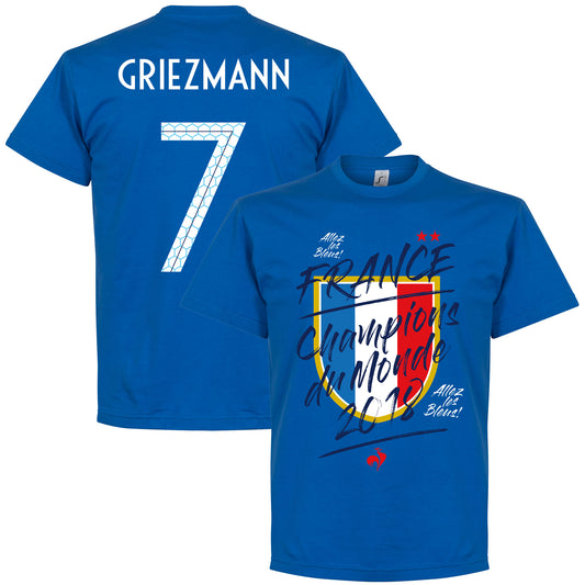 France Champion du Monde Griezmann 7 T-Shirt - Royal