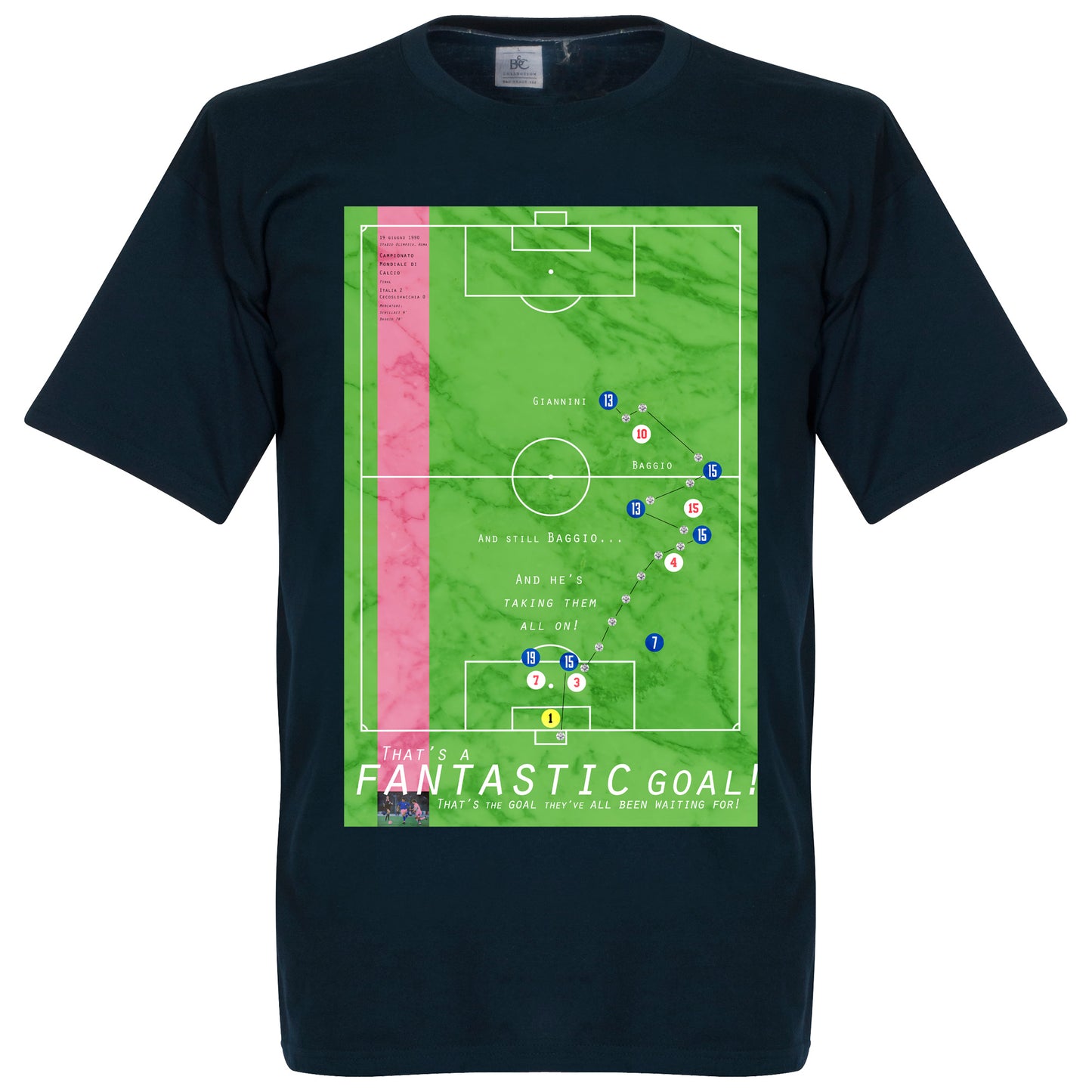 Pennarello Roberto Baggio 1990 Classic Goal T-shirt - navy