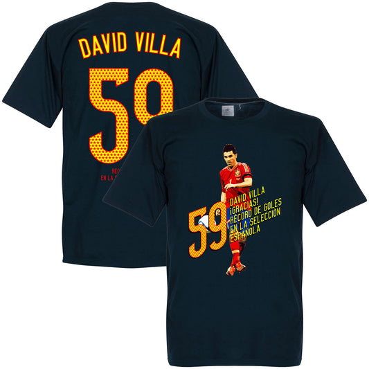 David Villa 59 Goals T-Shirt - Navy