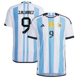 Julian Alvarez Argentina 9 FIFA World Cup Jersey - Kit Captain