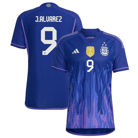 Julian Alvarez Argentina 9 FIFA World Cup Jersey - Kit Captain