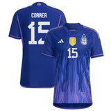 Angel Correa Argentina 15 FIFA World Cup Jersey - Kit Captain