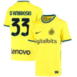 Danilo D'Ambrosio Inter Milan 33 Jersey - Kit Captain