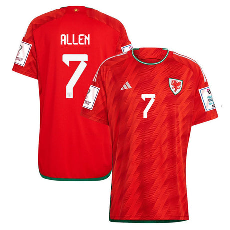 Joe Allen Wales 7 FIFA World Cup Jersey - Kit Captain