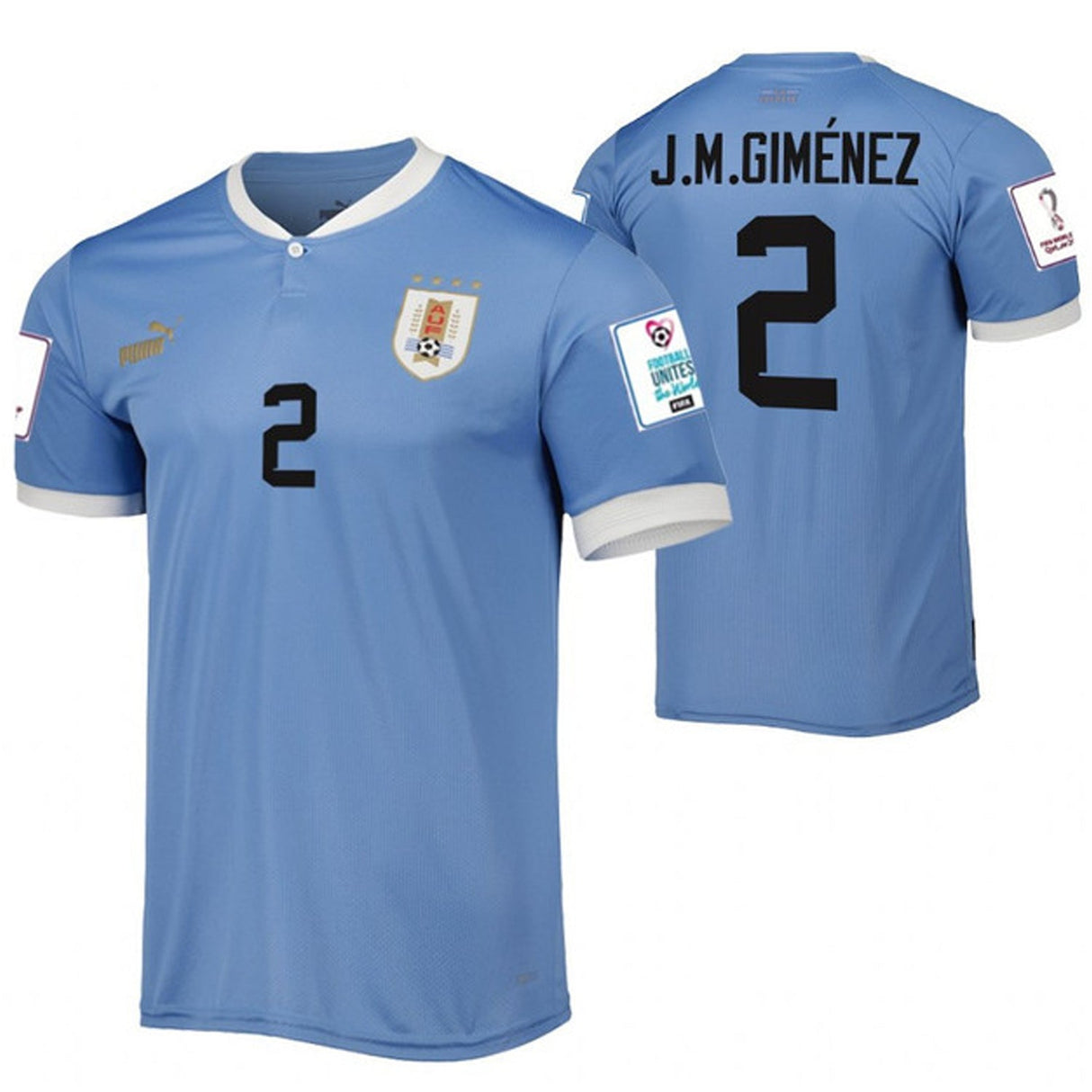 Jose Gimenez Uruguay 2 Fifa World Cup Jersey - Kit Captain