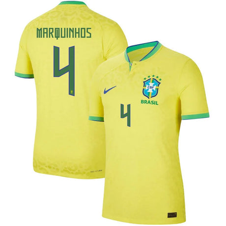 Marquinhos Brazil 4 FIFA World Cup Jersey - Kit Captain