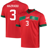 Noussair Mazraoui Morocco 3 FIFA World Cup Jersey - Kit Captain