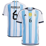 German Pezzella Argentina 6 FIFA World Cup Jersey - Kit Captain