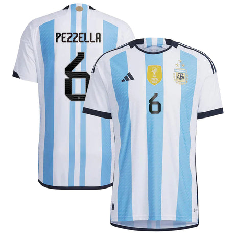 German Pezzella Argentina 6 FIFA World Cup Jersey - Kit Captain