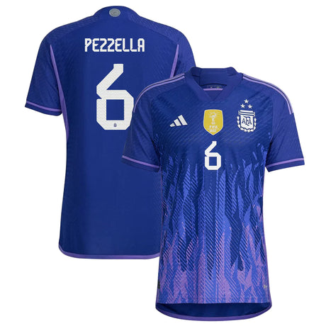 German Pezzella Argentina 6 FIFA World Cup Jersey - Kit Captain