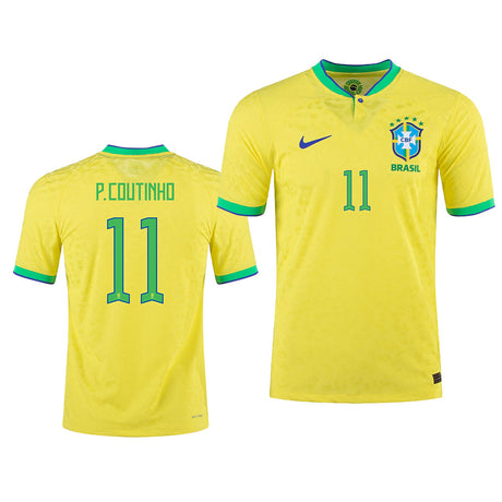Phillipe Coutinho Brazil 11 FIFA World Cup Jersey - Kit Captain