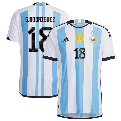 Guido Rodriguez Argentina 18 FIFA World Cup Jersey - Kit Captain