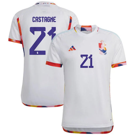 Timothy Castagne Belgium 21 FIFA World Cup Jersey - Kit Captain