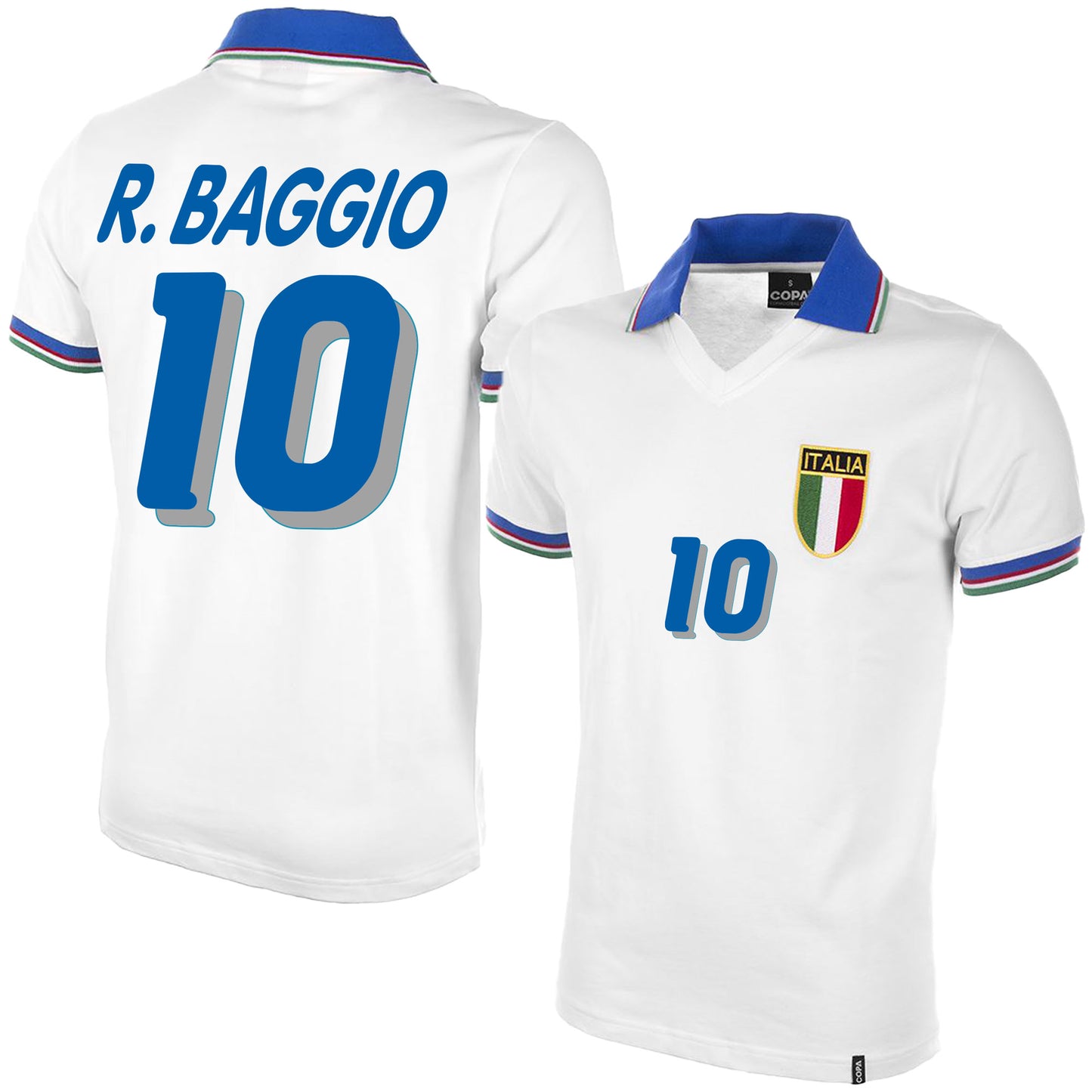 Copa Italy Away R.Baggio 10 Retro Shirt 1982 (World Cup ’94 Retro Flex Printing)