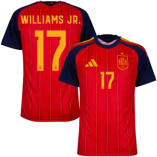 adidas Spain Home Williams Jr. 17 Shirt 2026-2027 (Official Printing)