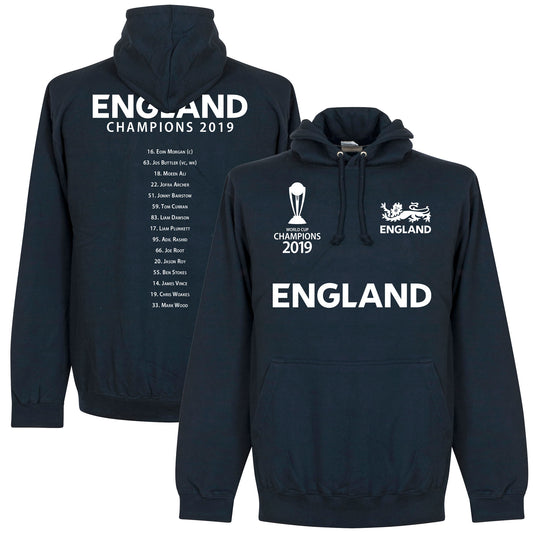 England Cricket World Cup Winners Squad Hoodie - Navy
